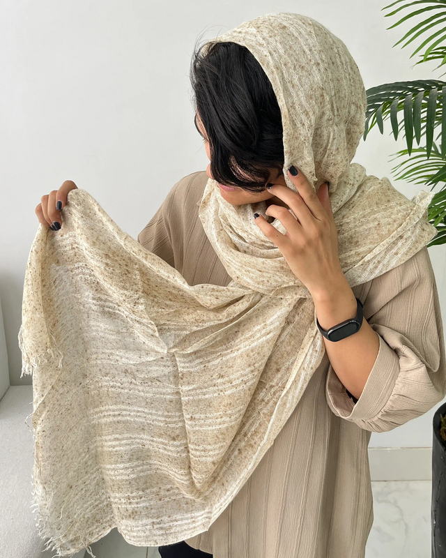 شال کنفی آبرنگی ریشه دار وارداتی 4484