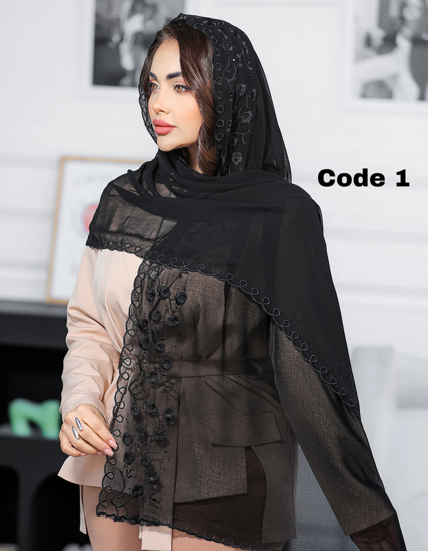 شال سافارین ترک گلدوزی وارداتی 4434