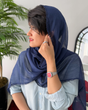 شال حریر ابریشم مجلسی دانتل دار وارداتی 4555