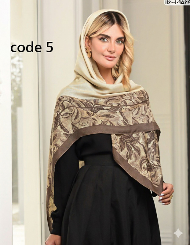 روسری نخی وسط ساده 3581