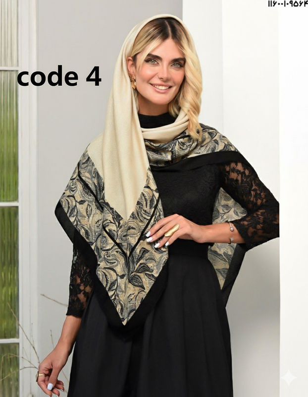 روسری نخی وسط ساده 3581