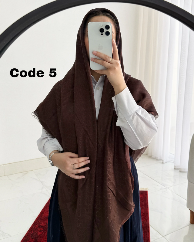 روسری ژاکارد لمه موکا وارداتی 4701