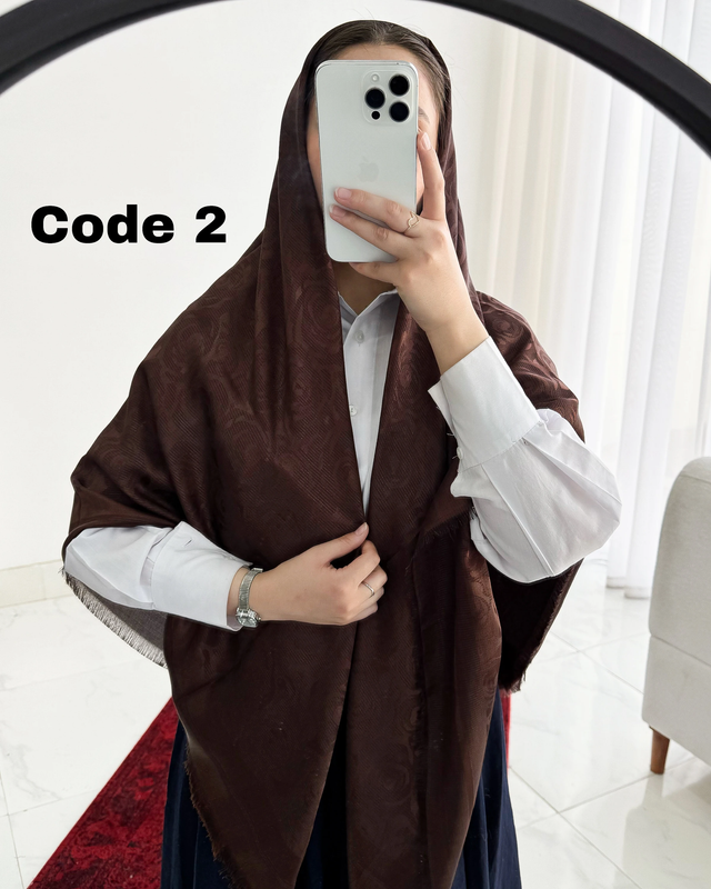 روسری ژاکارد لمه موکا وارداتی 4701