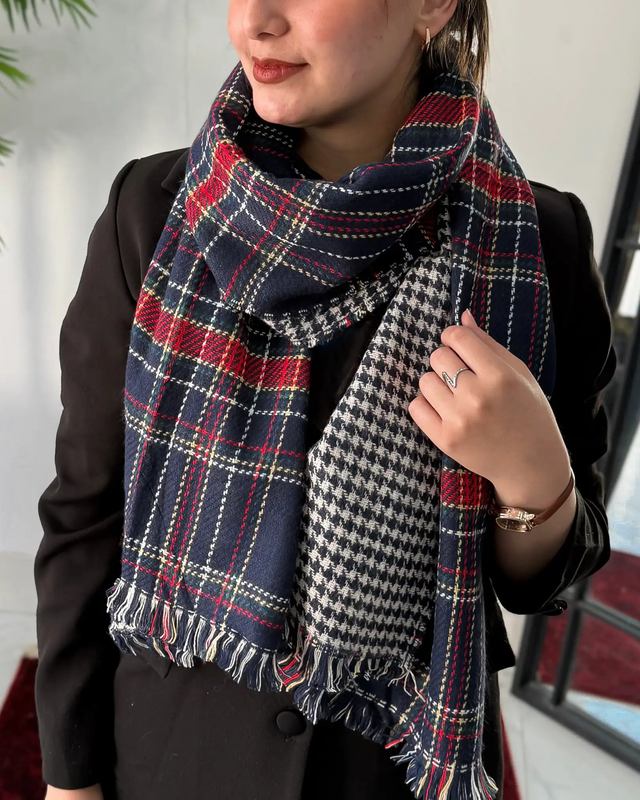 شال موهر سرمه ای دورو وارداتی 