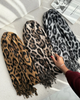 شال موهر پلنگی ریشه دار وارداتی 4721