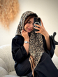 روسری نخی پلنگی دست دوز 4764