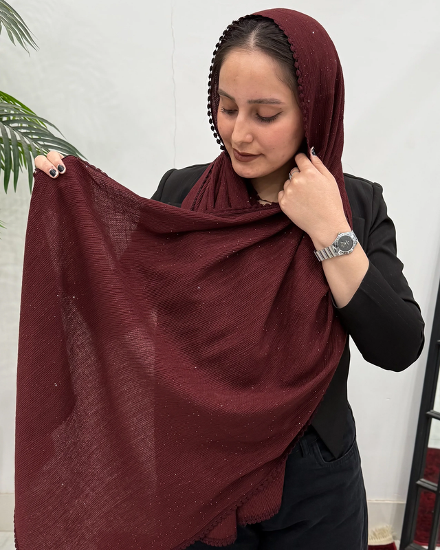 شال برشکا دورعدسی شاین دار وارداتی 4732