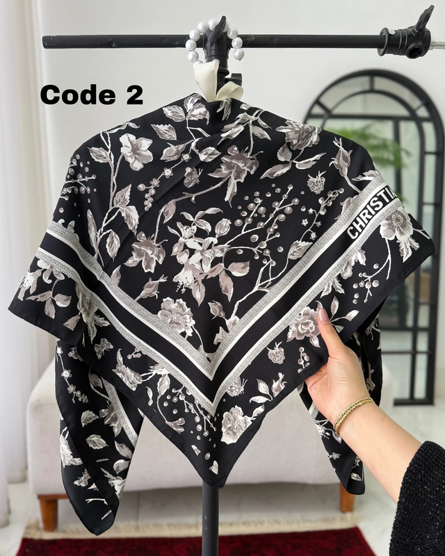 روسری ابریشم توییل گلدار 4962