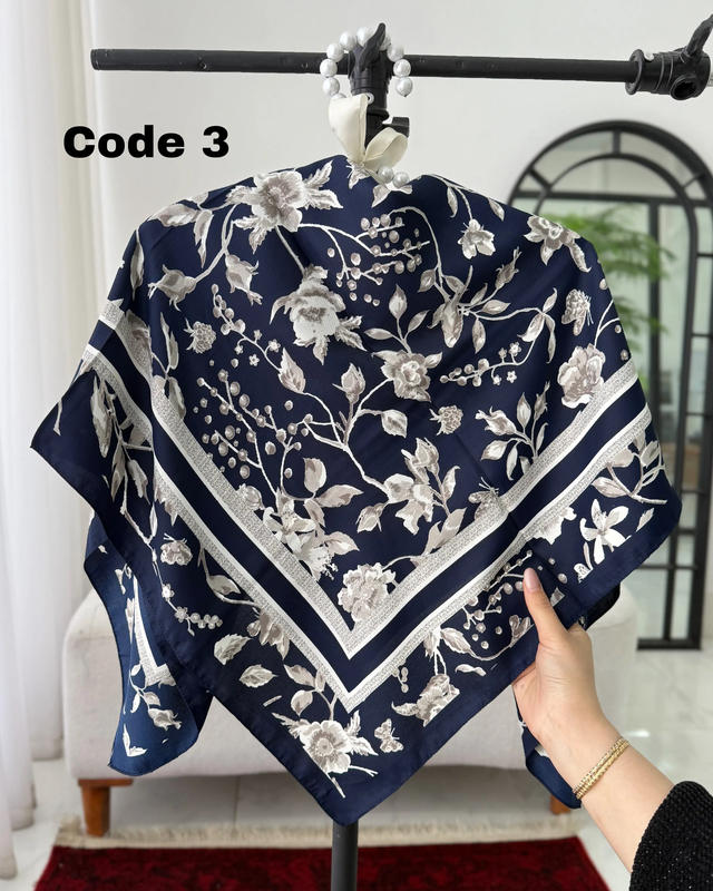 روسری ابریشم توییل گلدار 4962