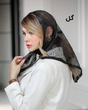 روسری سه گوش گیپور مشکی 5460