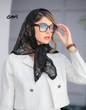روسری سه گوش گیپور مشکی 5460