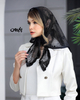 روسری سه گوش گیپور مشکی 5460
