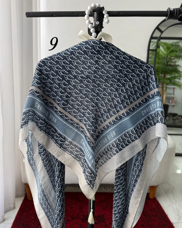 روسری پلیسه سرمه ای وارداتی 4970 