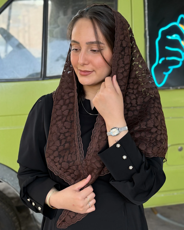 روسری سه گوش دانتل دار  5795