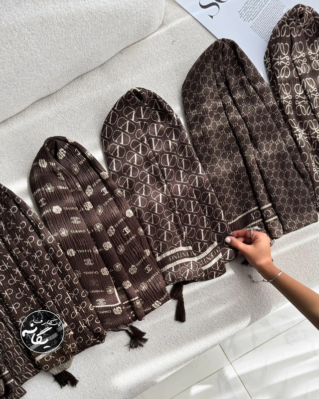 شال برشکا قهوه ای مارک وارداتی 5750 