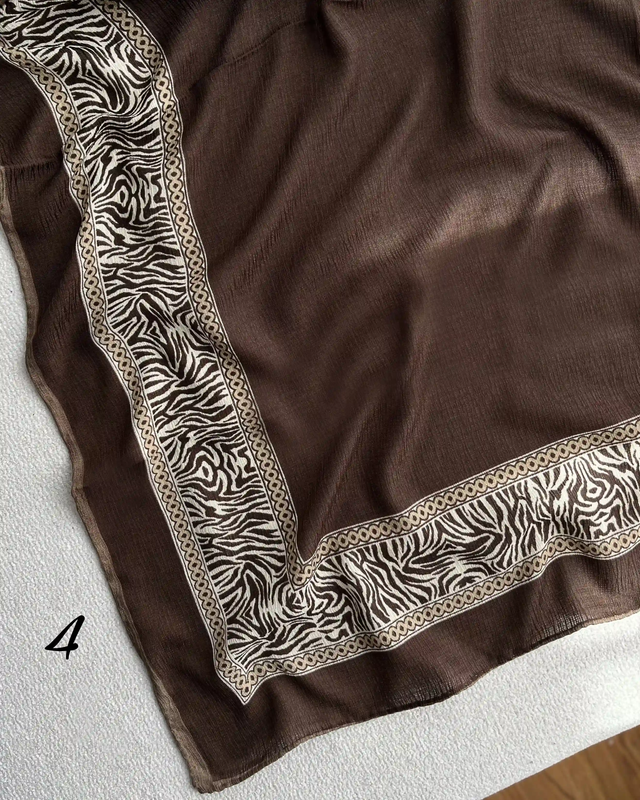 روسری درختی موکا دست دوز 5805