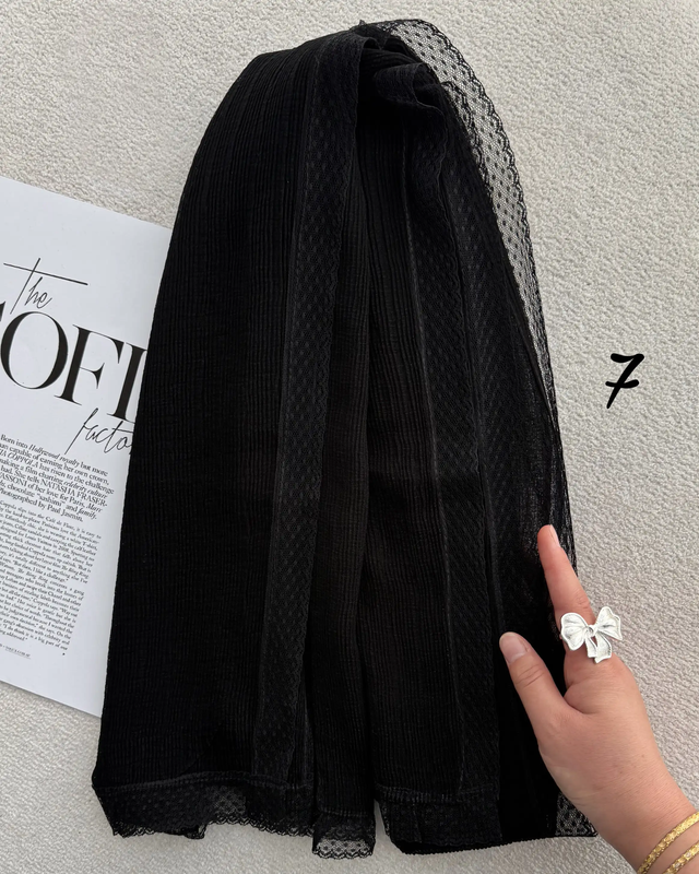 شال حریر زارا دانتل دار وارداتی 5464 