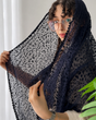 شال سرمه ای مخمل کوب وارداتی 5929