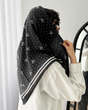 روسری ، روسری زنانه ، روسری مشکی طرحدار  