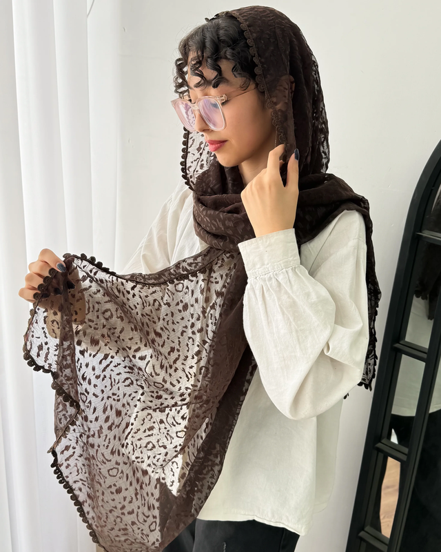 شال حریرشیفون ، شال قهوه ای ، شال جدید ، شال وارداتی ، سایت شال وارداتی ، 