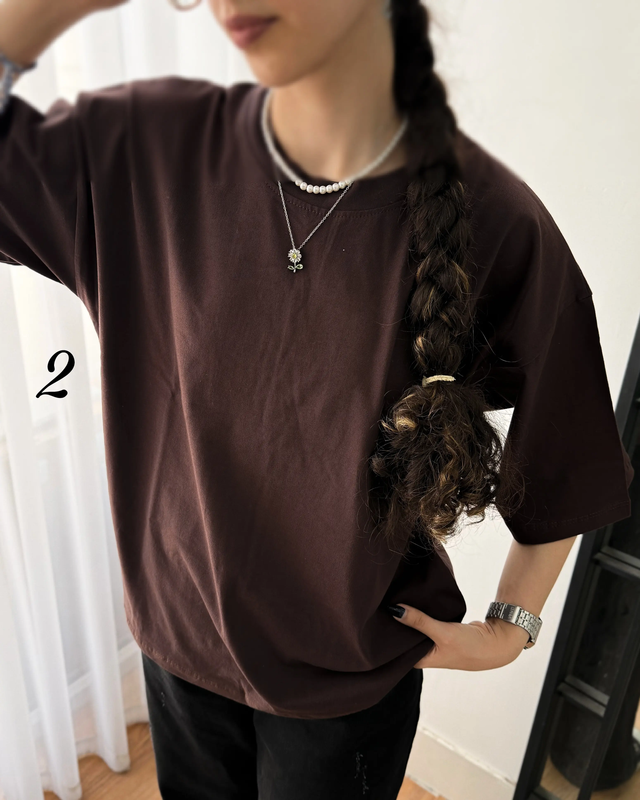 تیشرت ساده باکسی 5894 