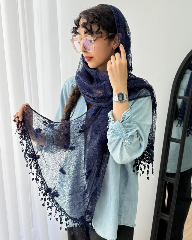 شال مجلسی گلدوزی گیپوری وارداتی 5907