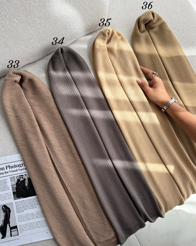 شال پلیسه ساده نخ پنبه 