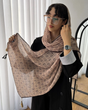 شال برشکا مشکی کرم طرحدار 5642