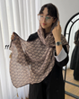 شال برشکا مشکی کرم طرحدار 5642