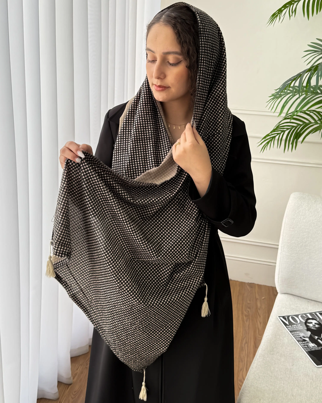 شال مخمل پارت مشکی پاییزه 6271