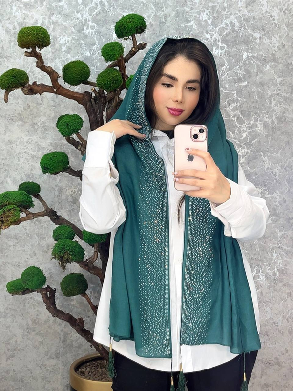 شال مزونی نگینی کارشده 3679